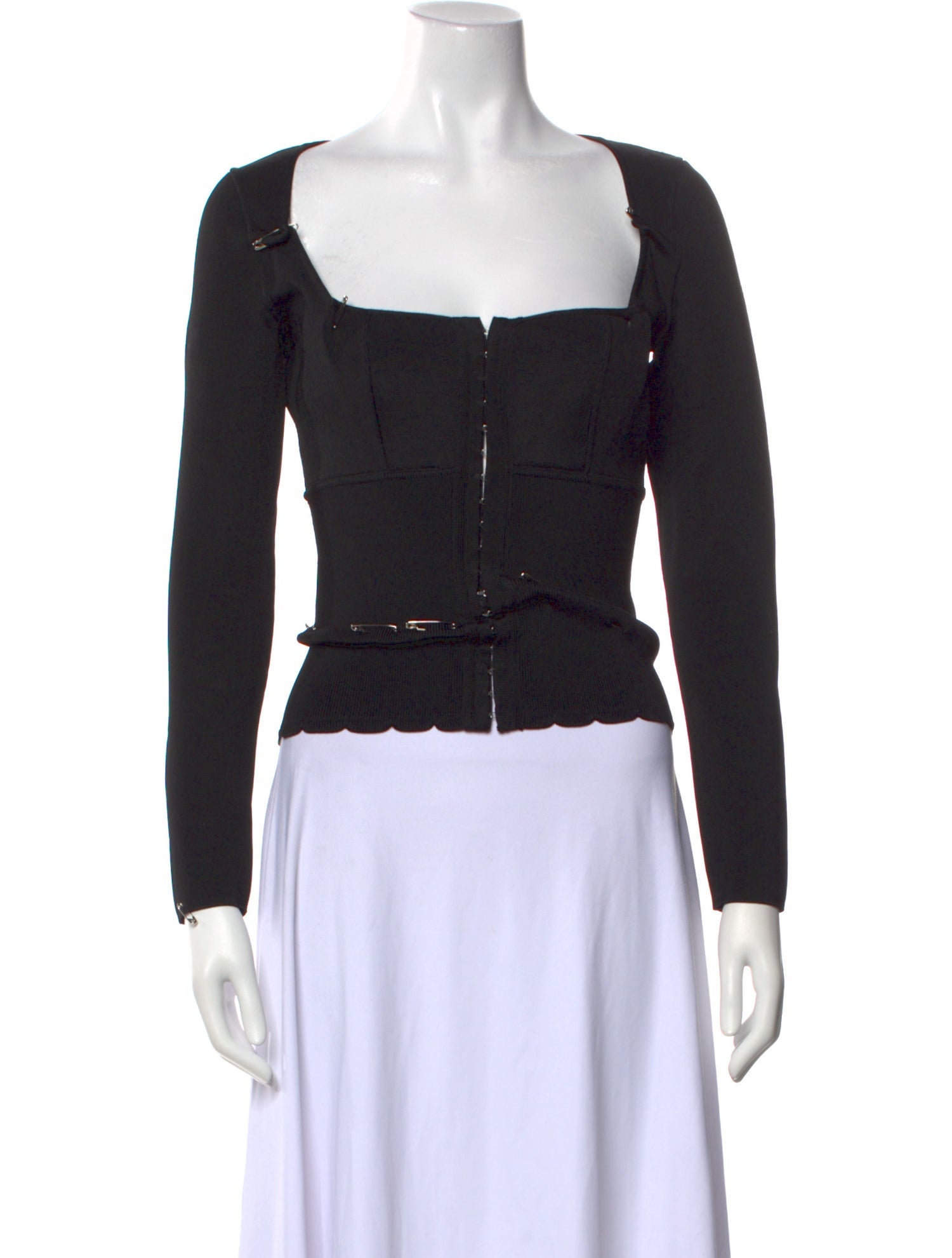 Tom Ford Square Neckline Long Sleeve Crop Top