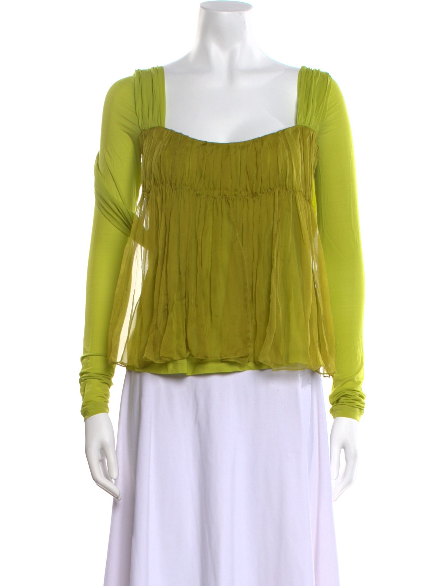 Tom Ford Square Neckline Long Sleeve Blouse