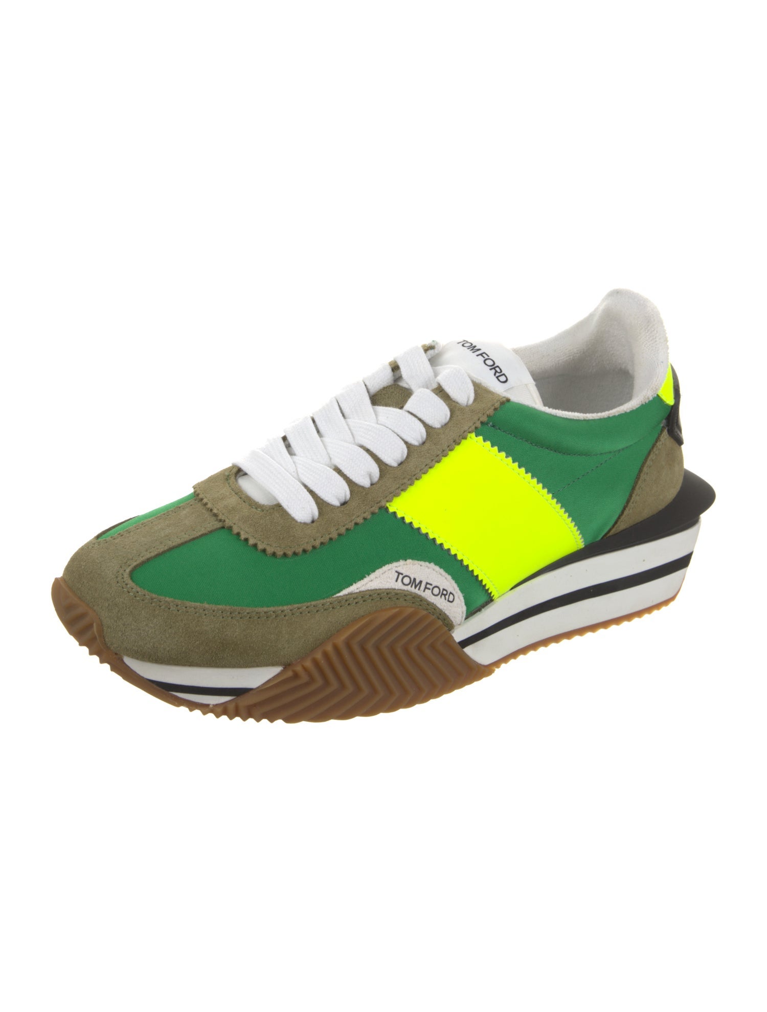 Tom Ford Suede Colorblock Pattern Sneakers