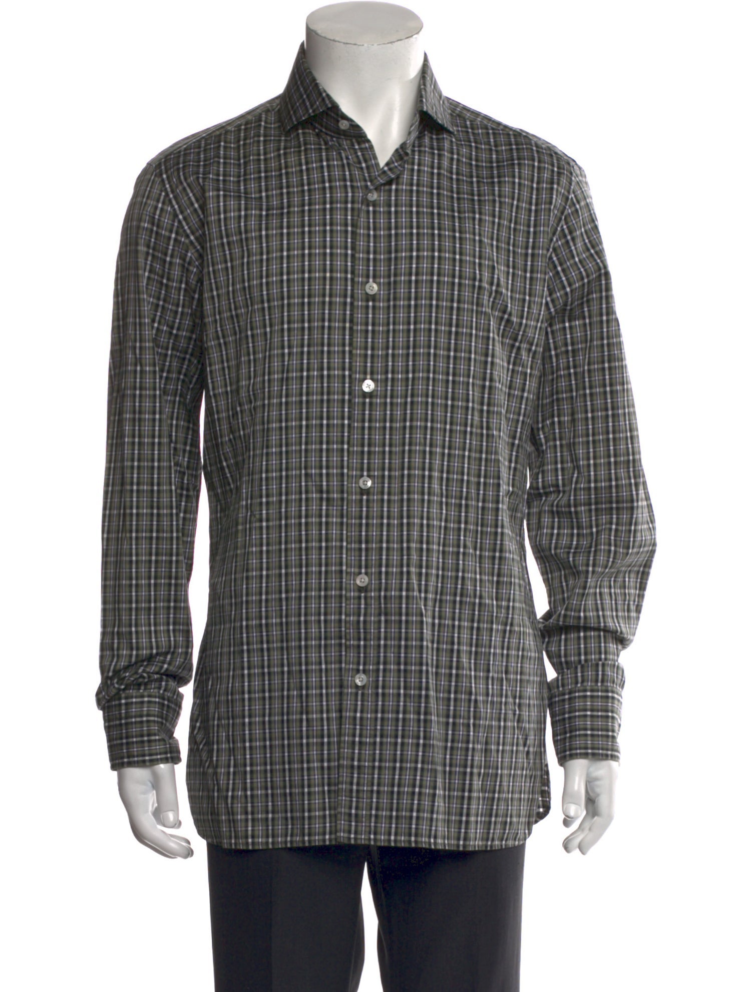 Tom Ford Plaid Print Long Sleeve Shirt