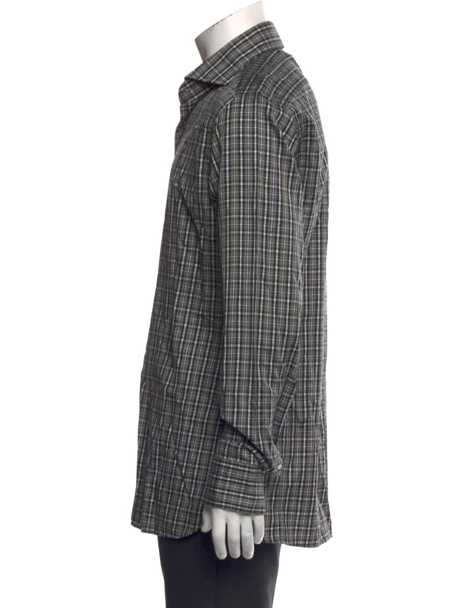 Tom Ford Plaid Print Long Sleeve Shirt