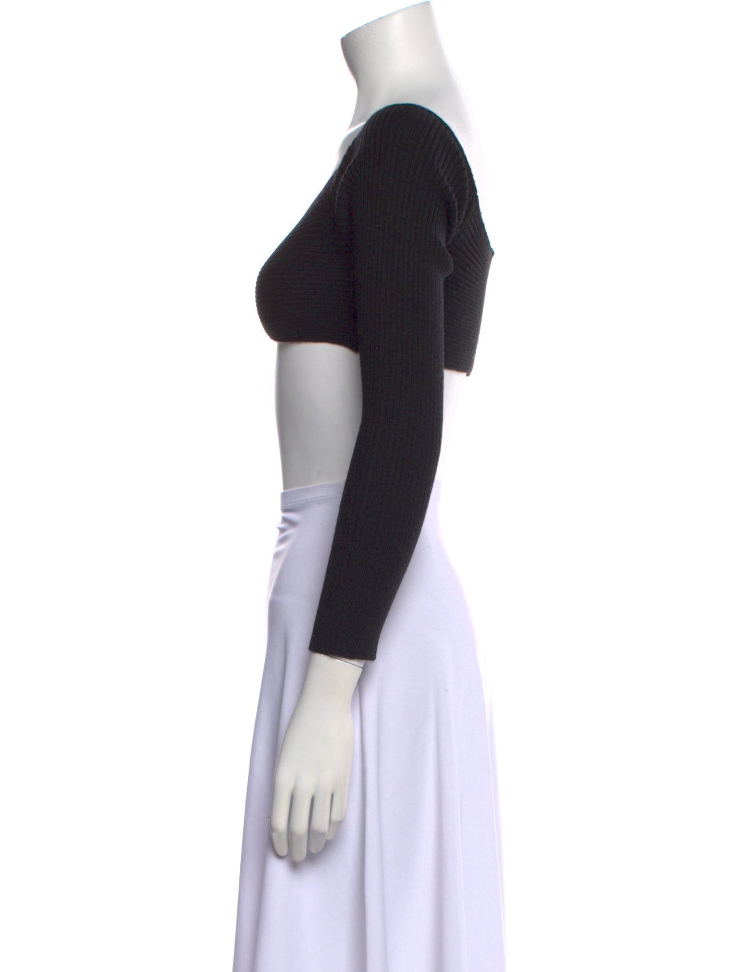 Tom Ford Scoop Neck Three-Quarter Sleeve Crop Top