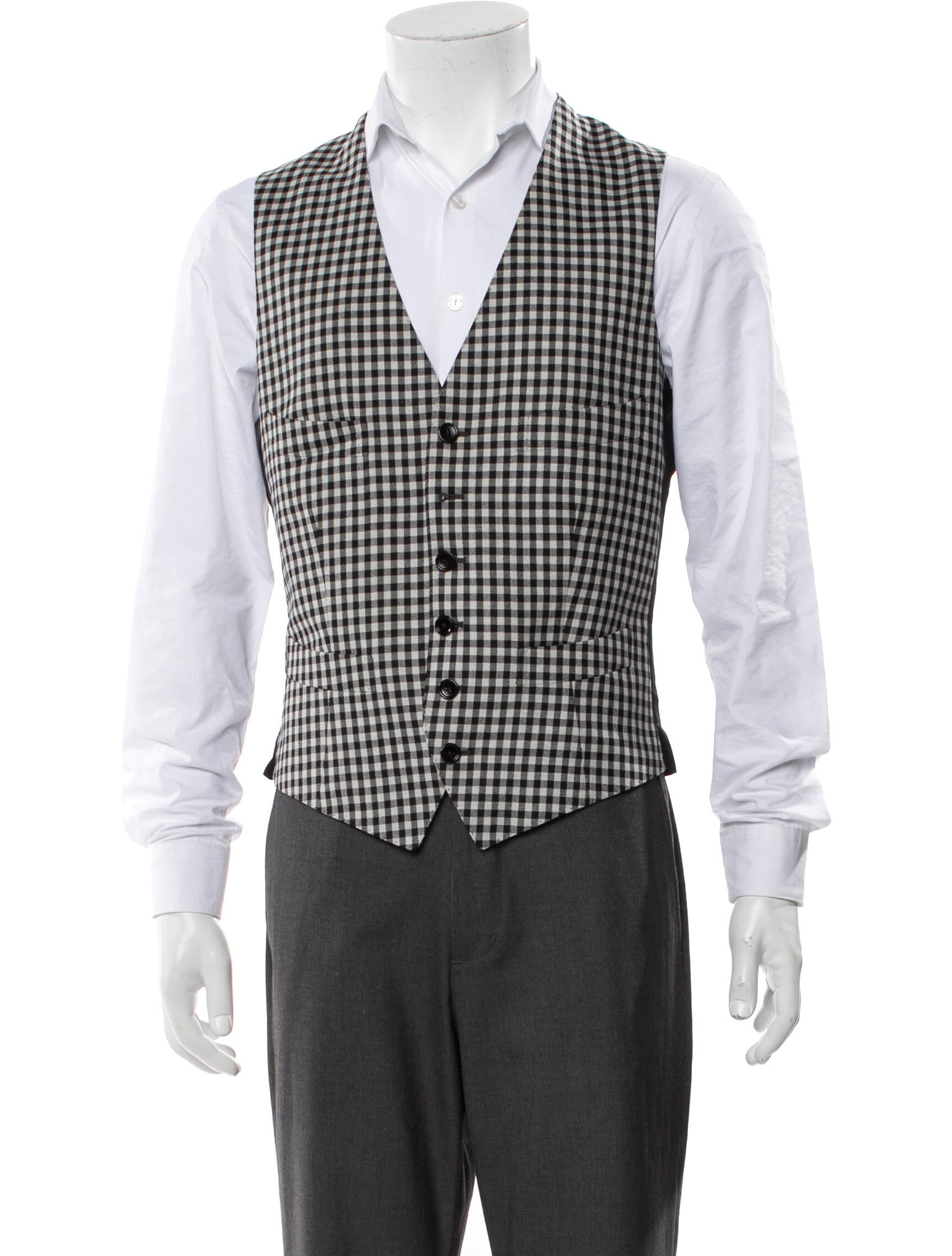 Tom Ford Wool Plaid Print Suit Vest w/ Tags