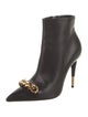 Tom Ford Leather Chain-Link Accents Boots