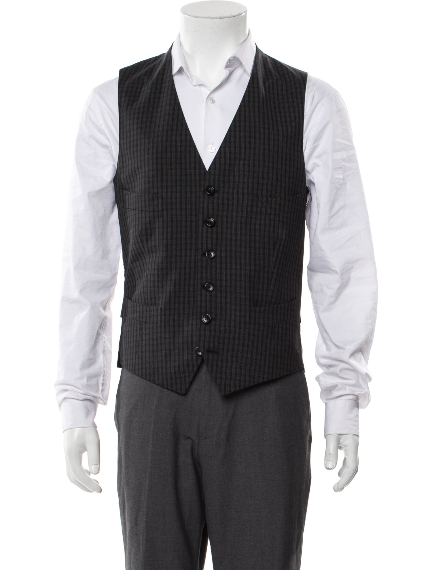 Tom Ford Wool Plaid Print Suit Vest