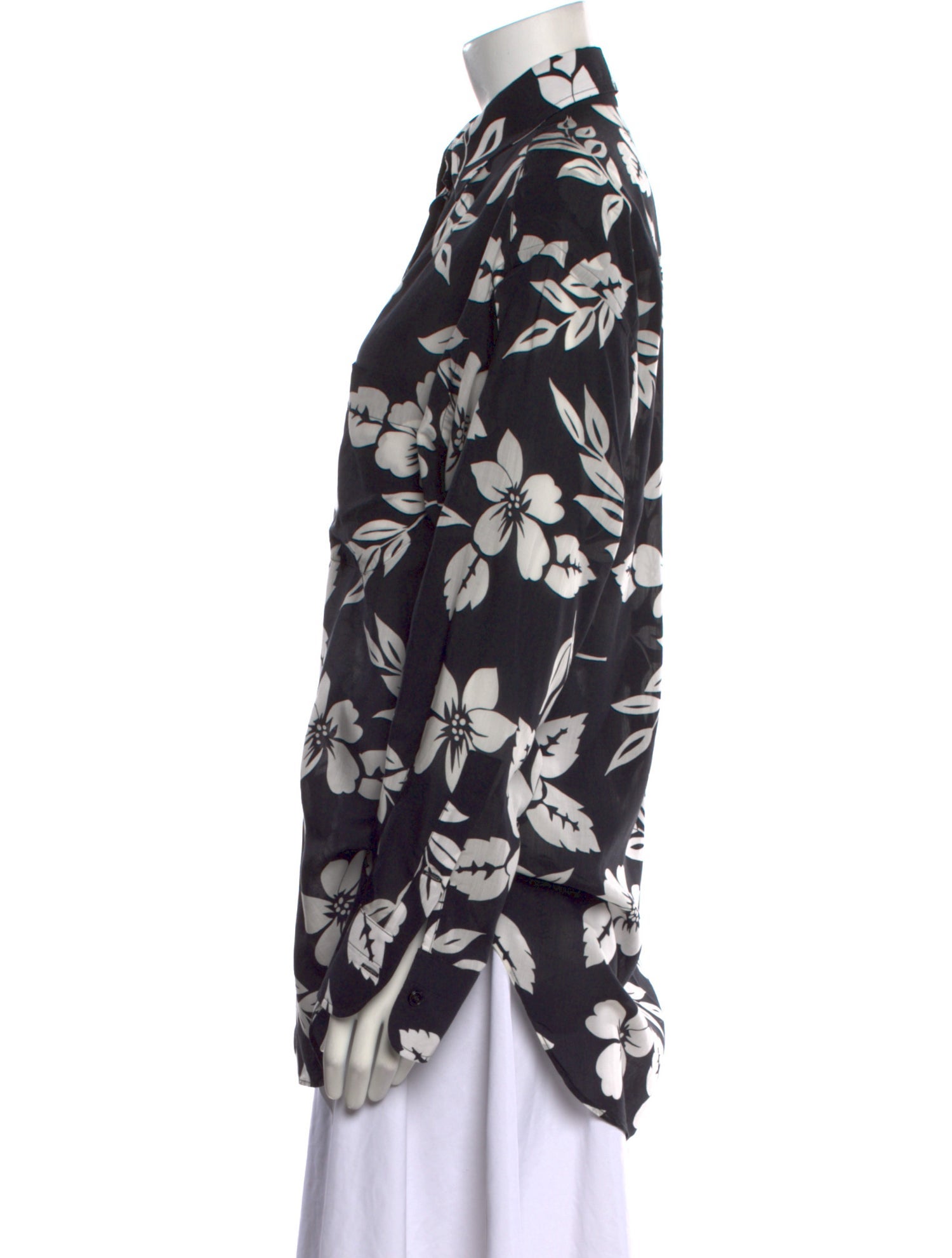 Tom Ford Floral Print Long Sleeve Button-Up Top