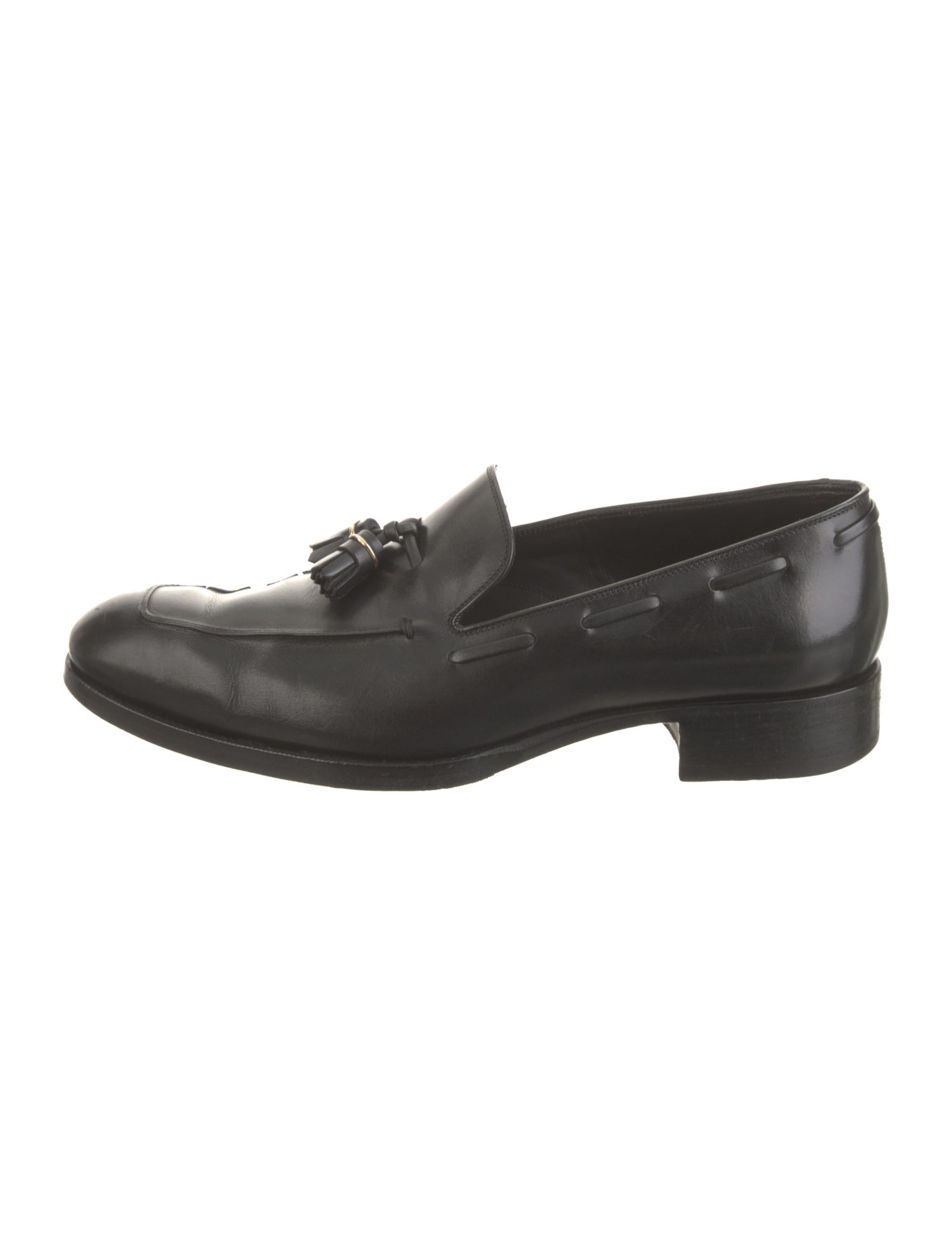 Tom Ford Leather Tassel Accents Dress Loafers