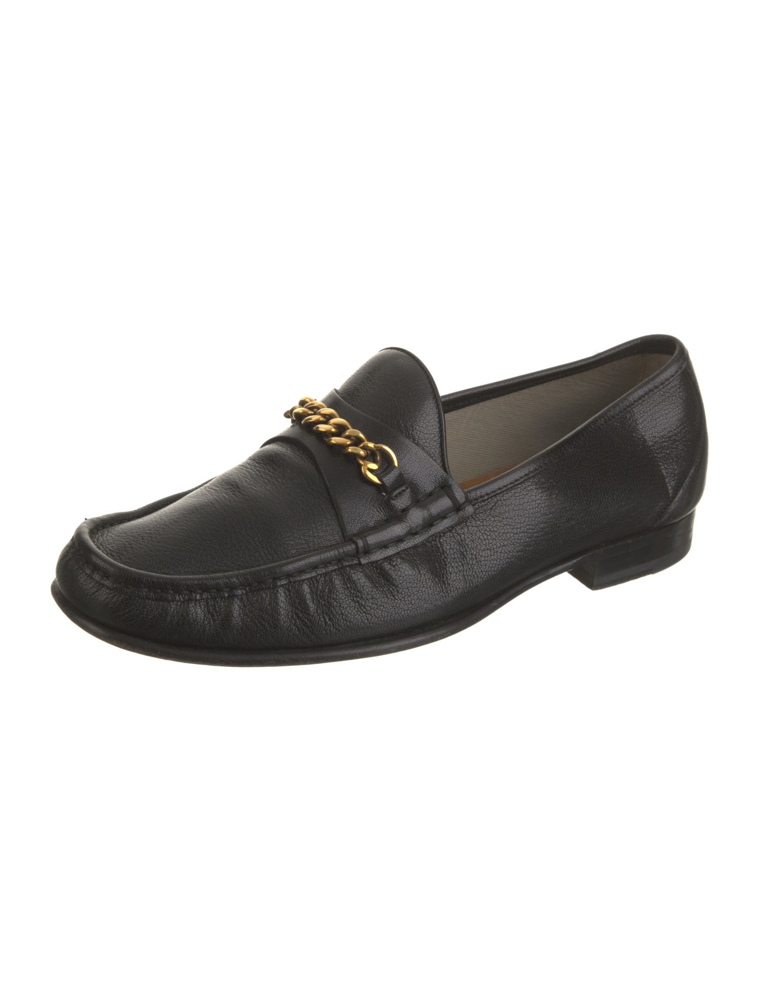 Tom Ford Leather Chain-Link Accents Dress Loafers