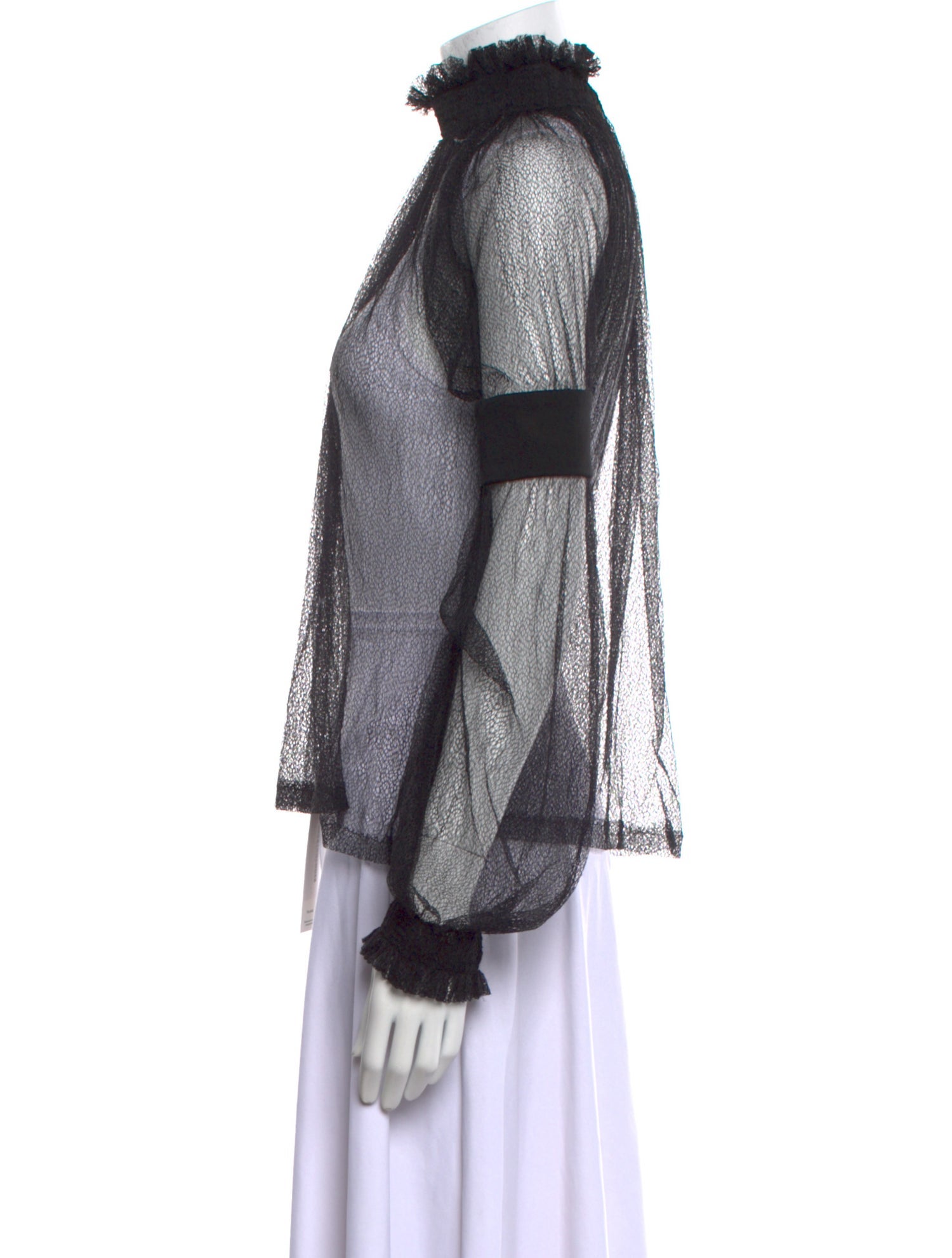 Tom Ford Mock Neck Long Sleeve Blouse