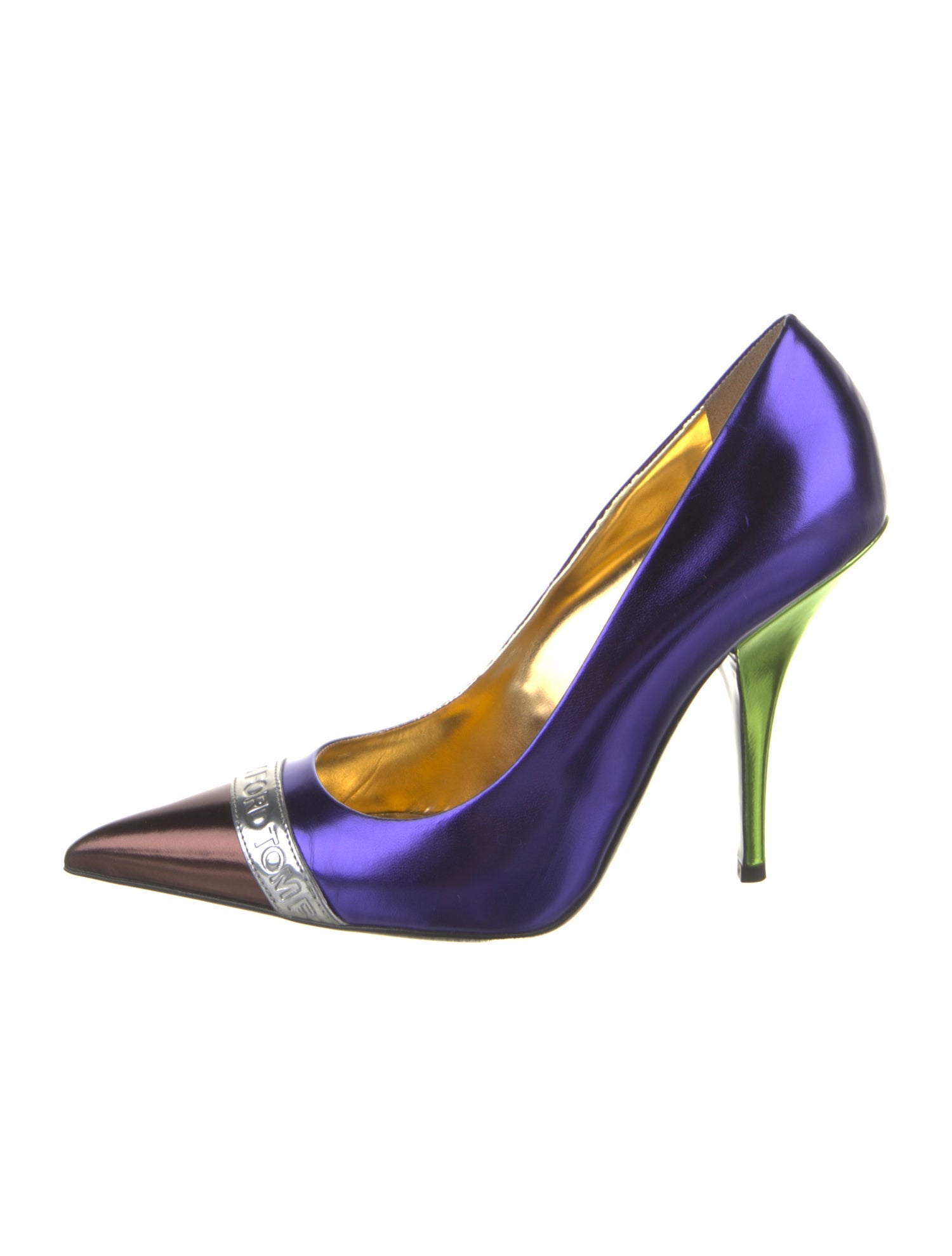 Tom Ford Patent Leather Colorblock Pattern Pumps