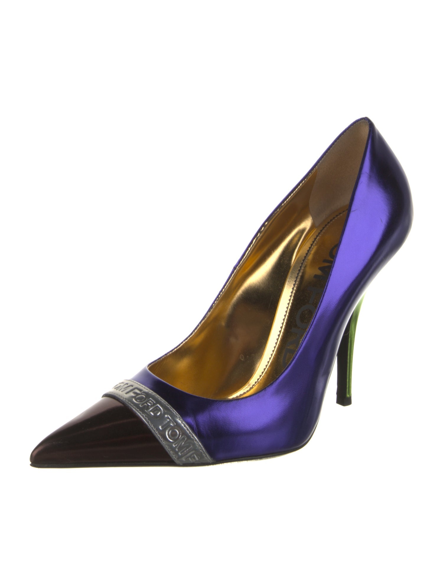 Tom Ford Patent Leather Colorblock Pattern Pumps