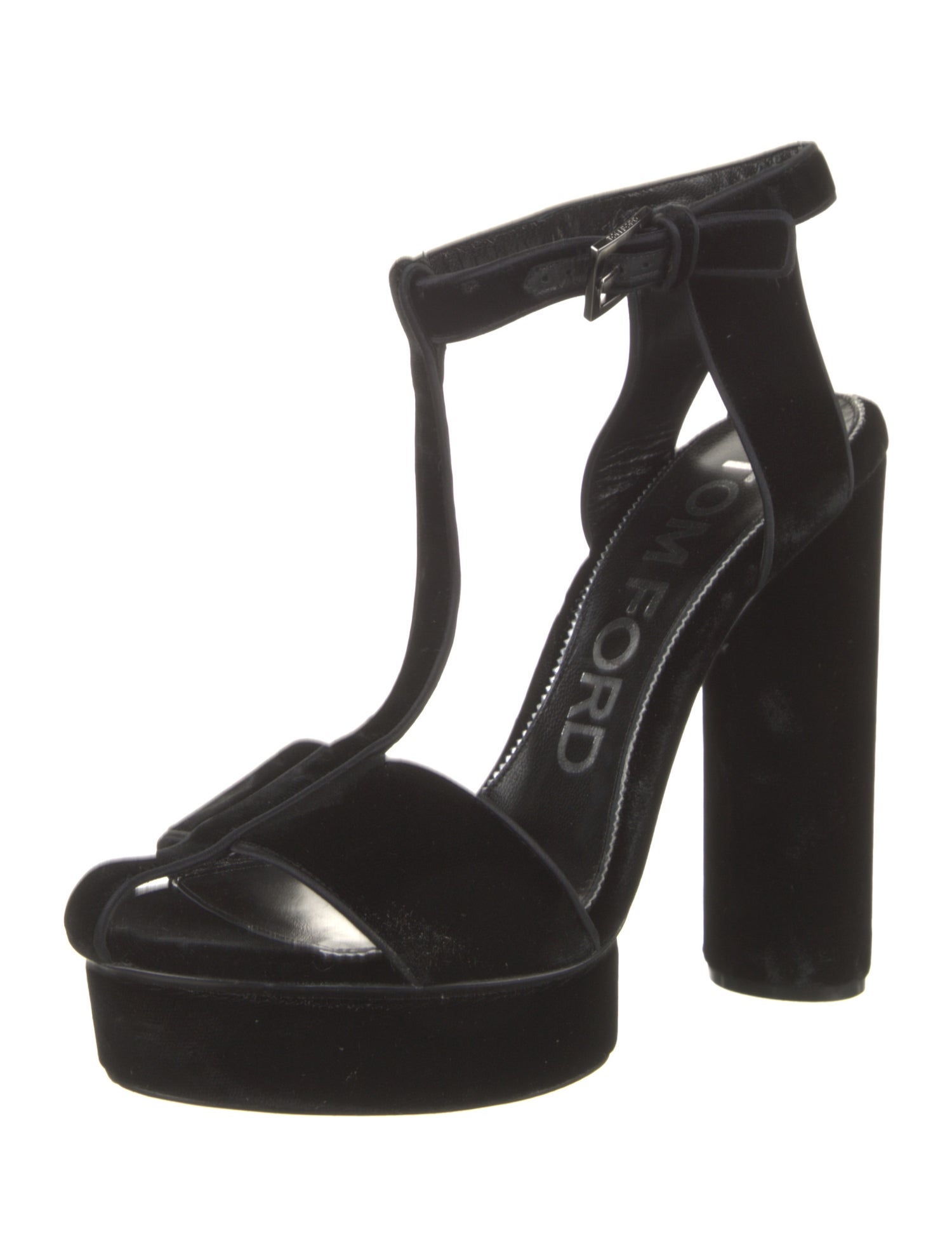 Tom Ford Velvet T-Strap Sandals