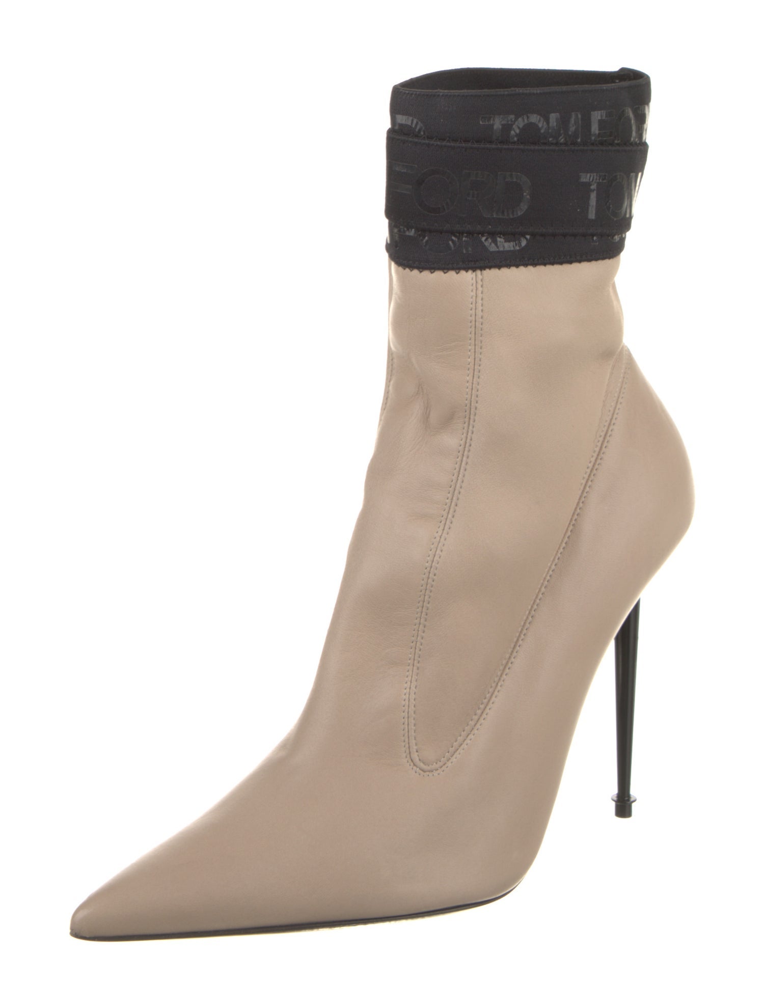 Tom Ford Leather Colorblock Pattern Sock Boots