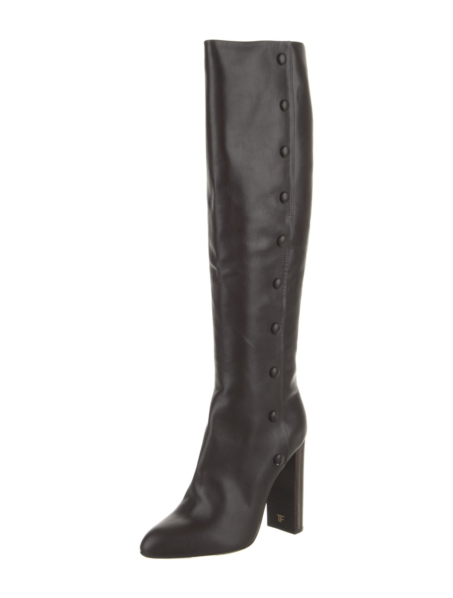 Tom Ford Leather Studded Accents Boots