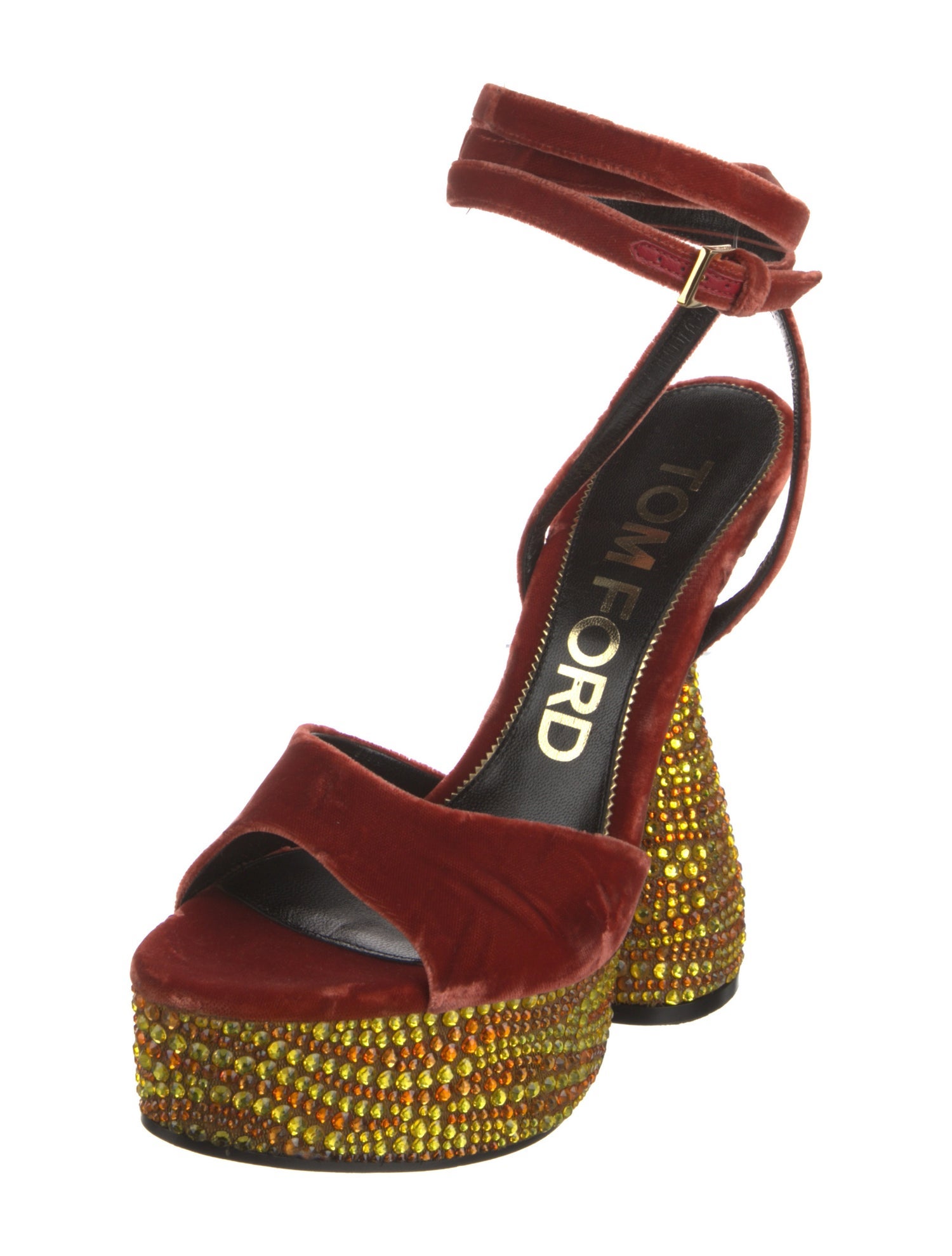 Tom Ford Velvet Printed Sandals