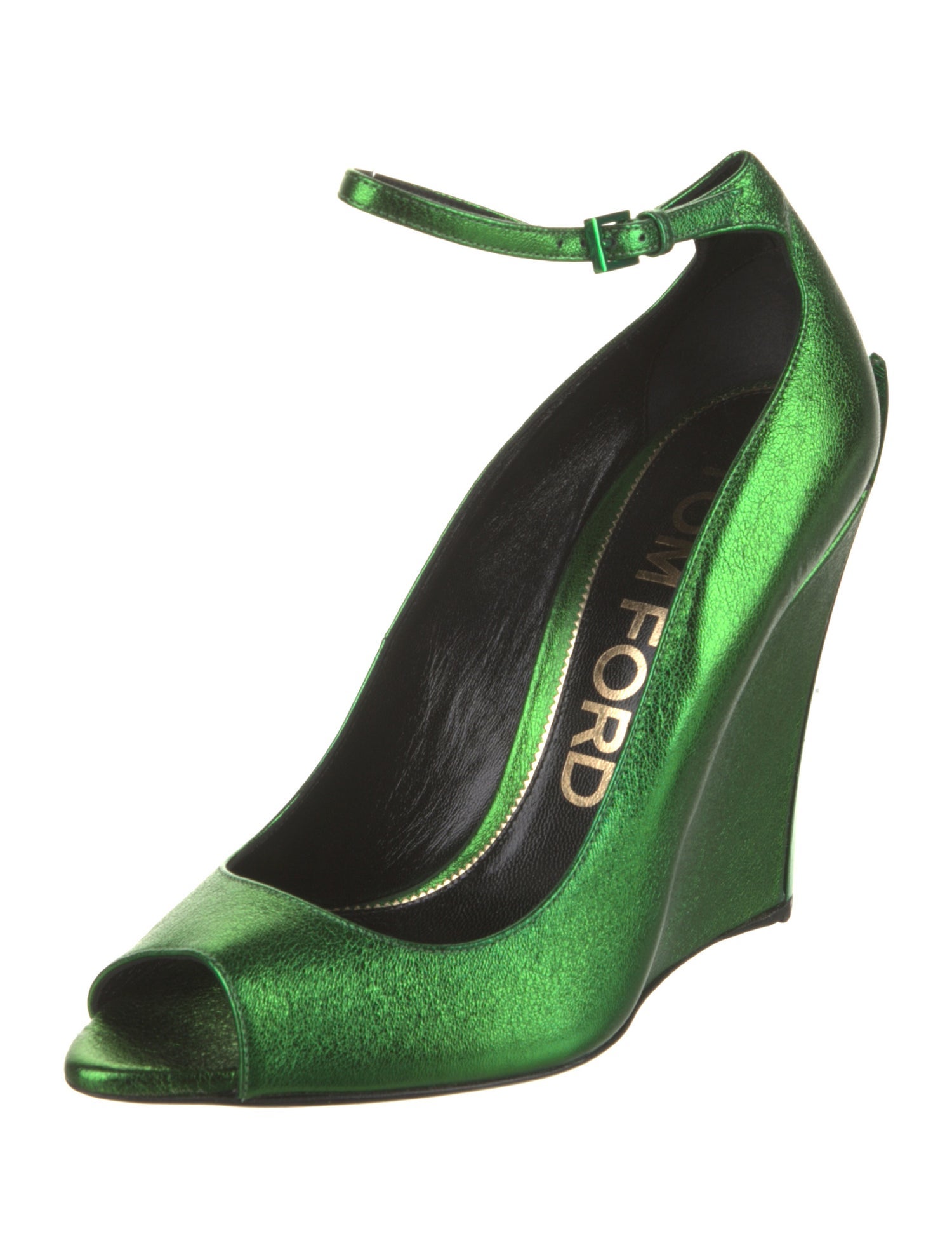 Tom Ford Leather Animal Print Slingback Pumps