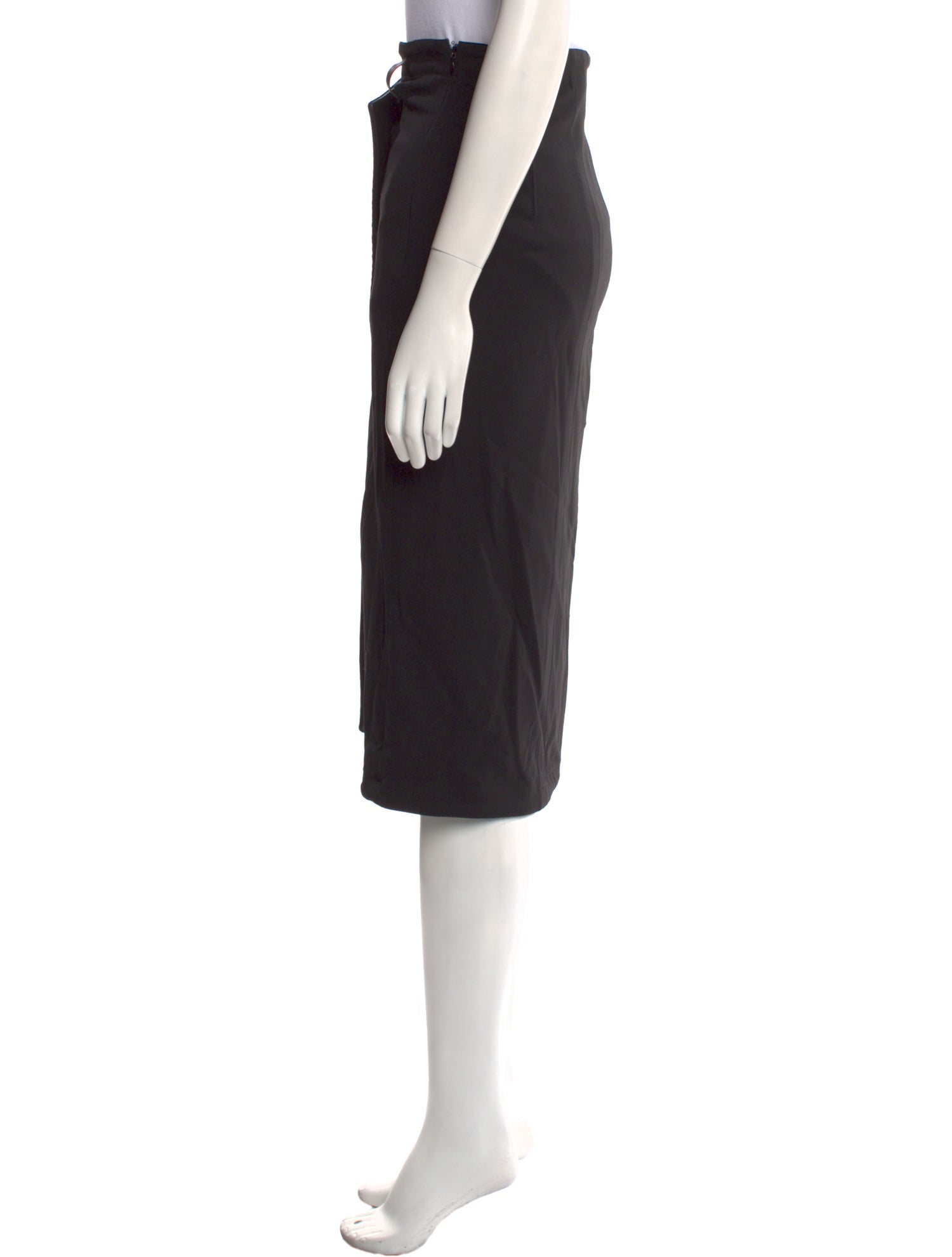 Tom Ford Leather Trim Embellishment Knee-Length Skirt