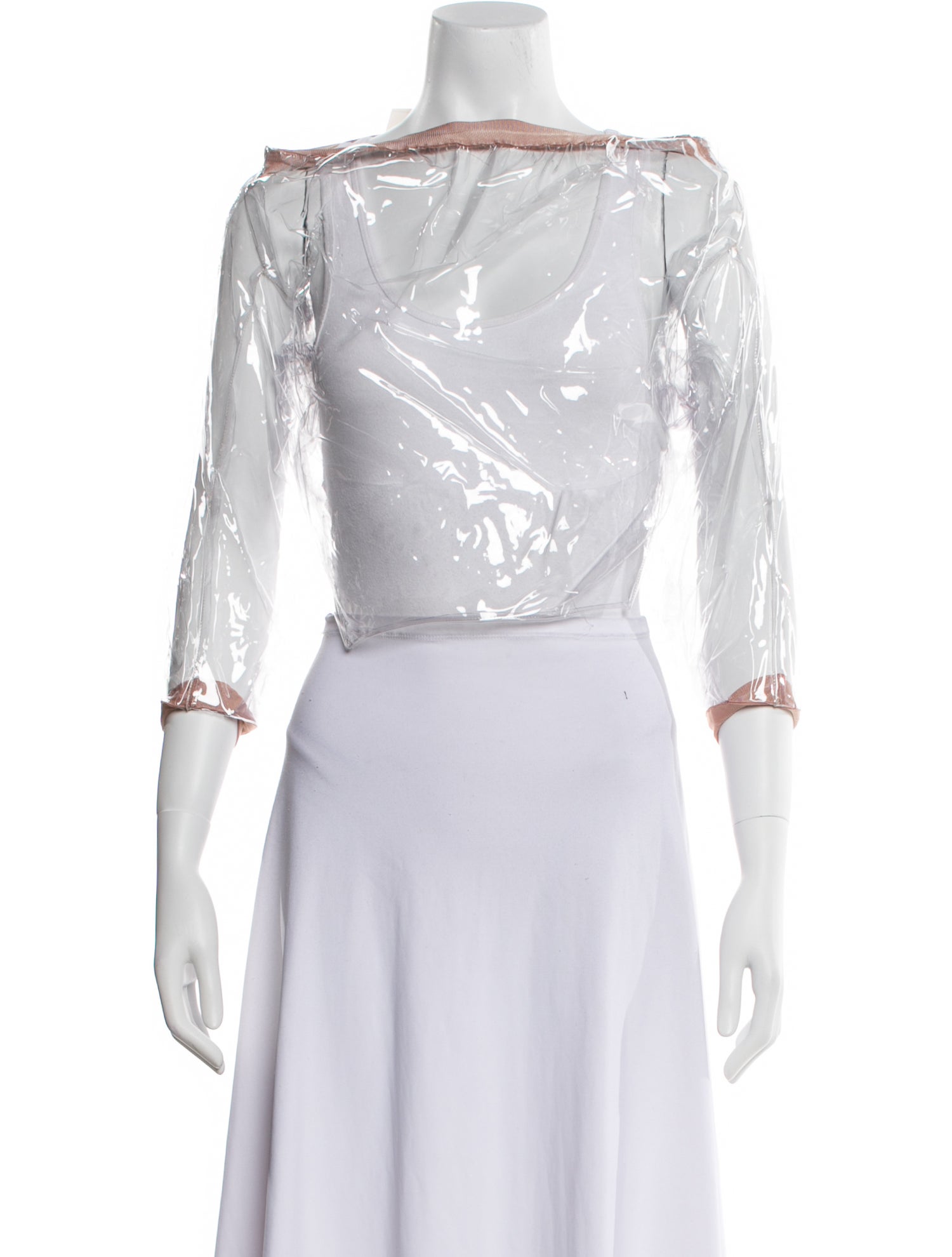 Tom Ford Bateau Neckline Three-Quarter Sleeve Crop Top