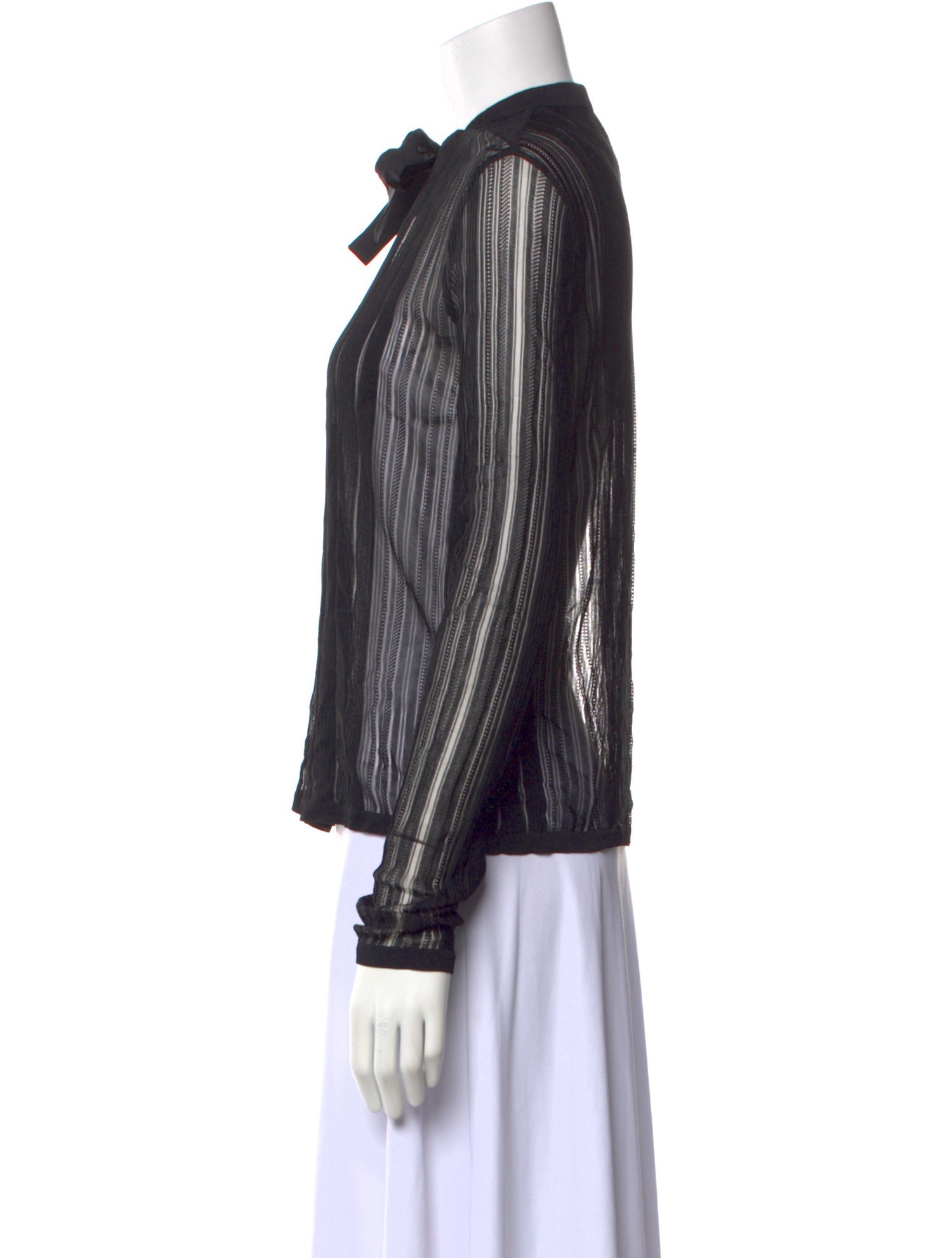 Tom Ford Striped Tie Neck Blouse