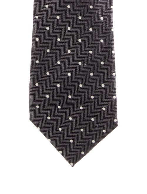 Tom Ford grey pattern print tie