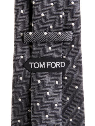 Tom Ford grey pattern print tie