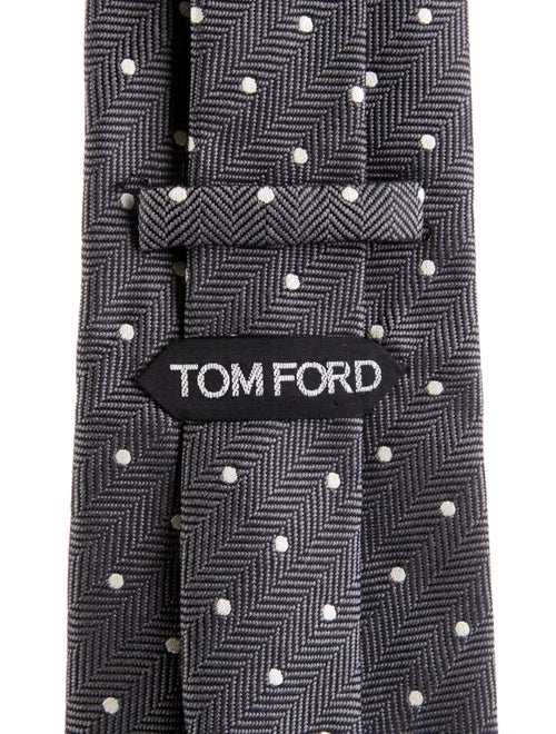 Tom Ford grey pattern print tie