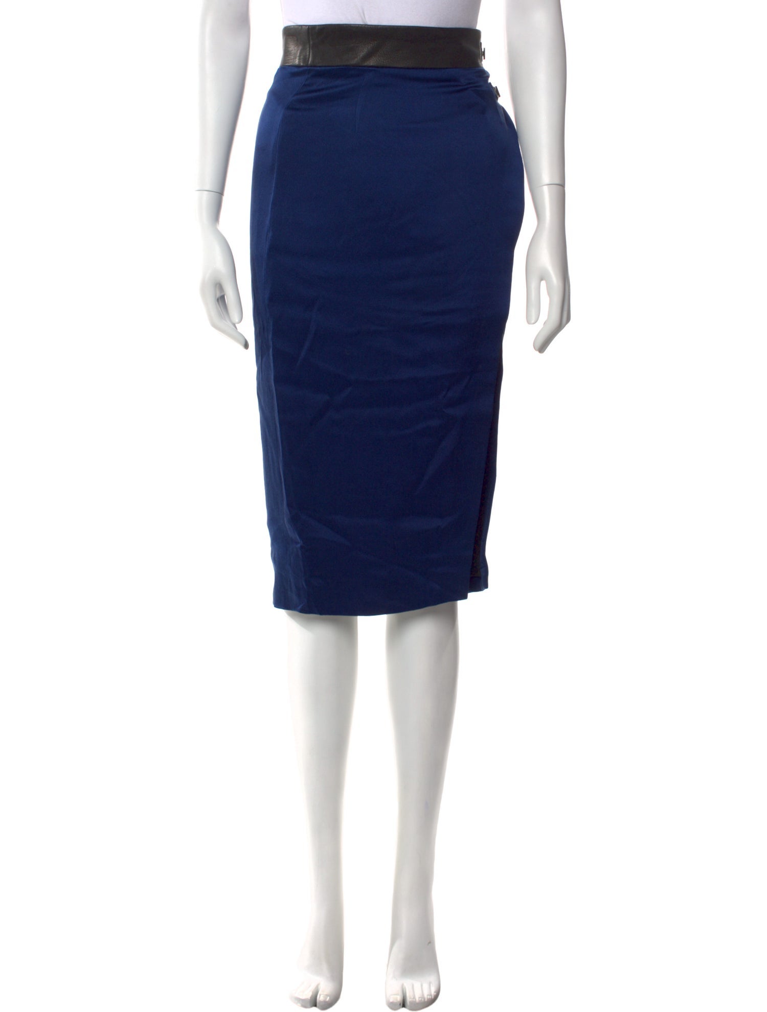 Tom Ford Leather Trim Embellishment Knee-Length Skirt