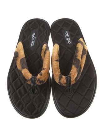 Tom Ford Leather Printed Flip Flops