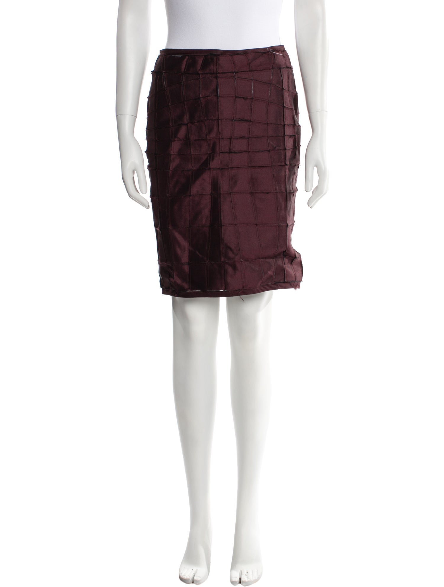 Tom Ford Raw-Edge Trim Knee-Length Skirt