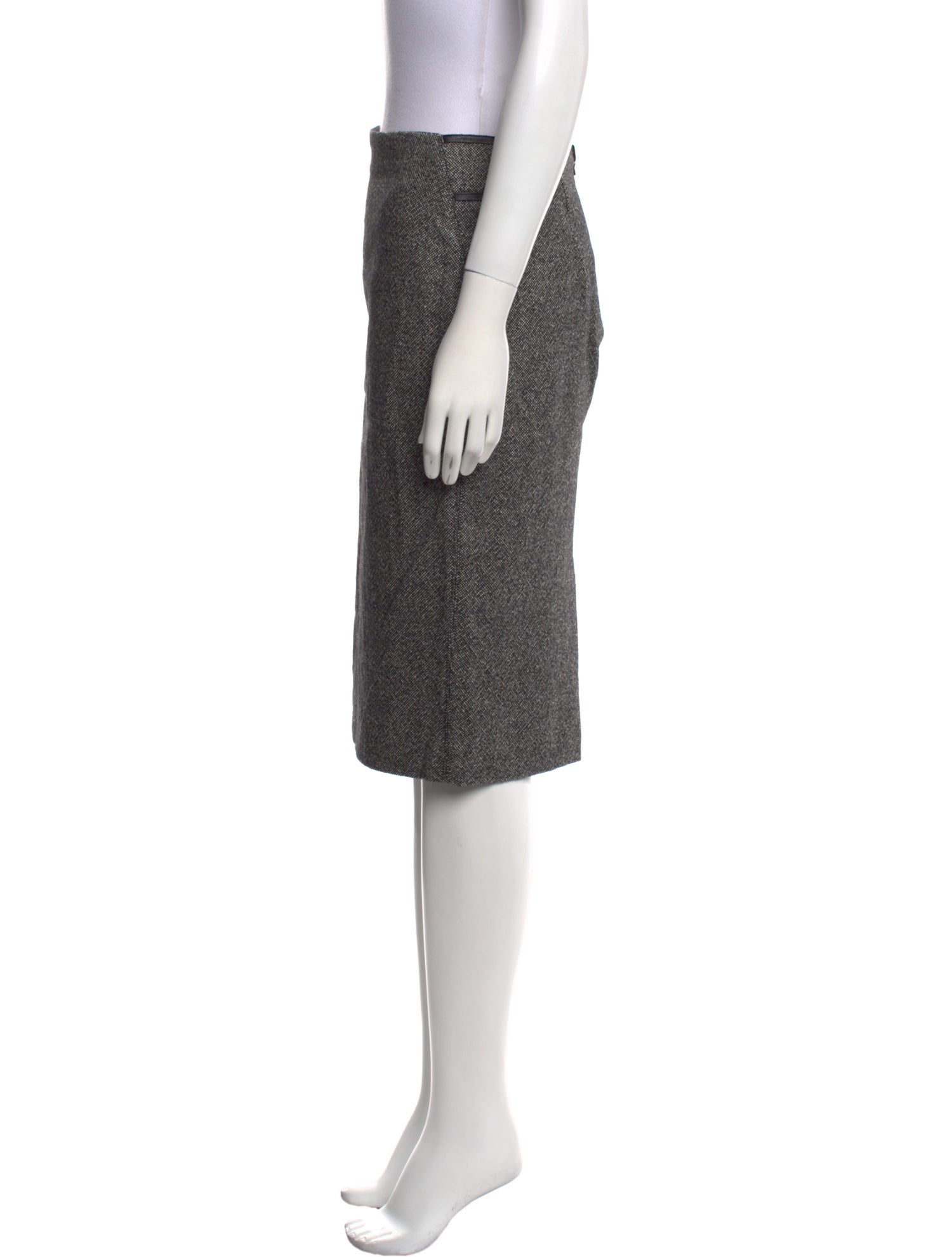 Tom Ford Leather Trim Embellishment Knee-Length Skirt