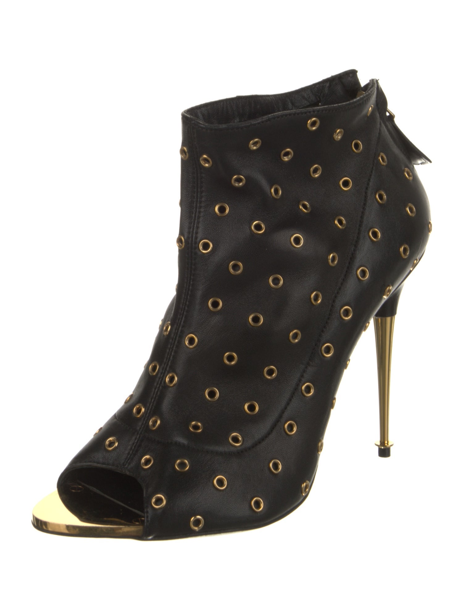 Tom Ford Leather Studded Accents Boots
