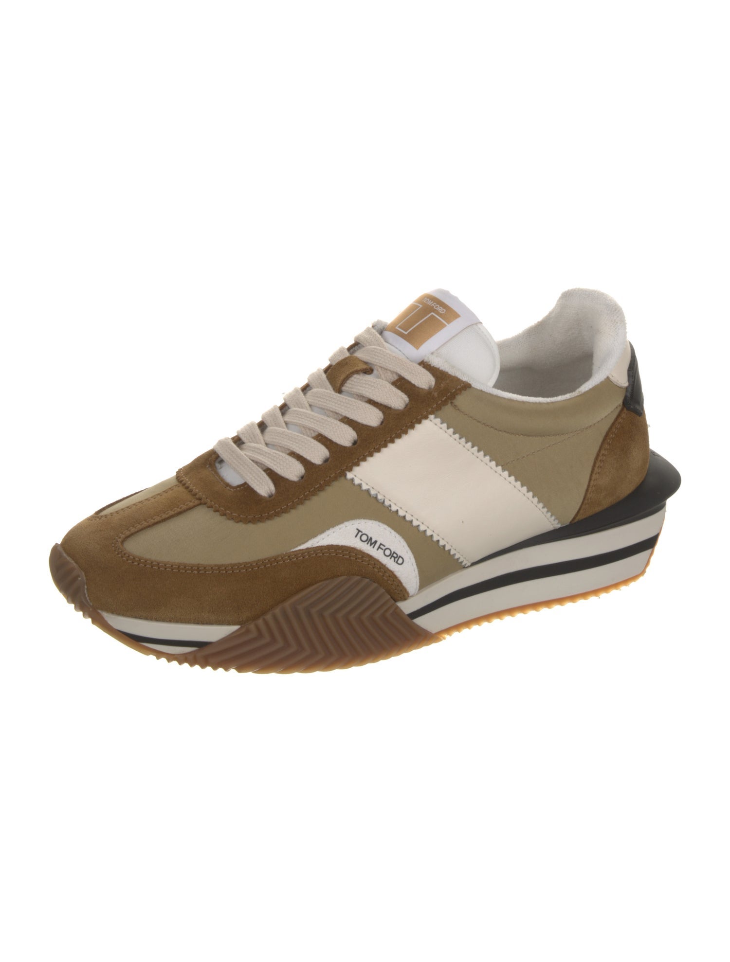 Tom Ford Suede Colorblock Pattern Athletic Sneakers
