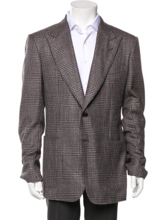 Tom Ford Wool Houndstooth Print Blazer