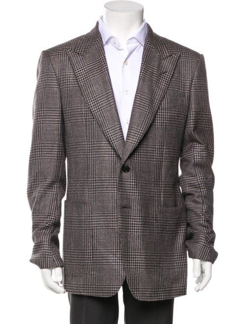 Tom Ford Wool Houndstooth Print Blazer