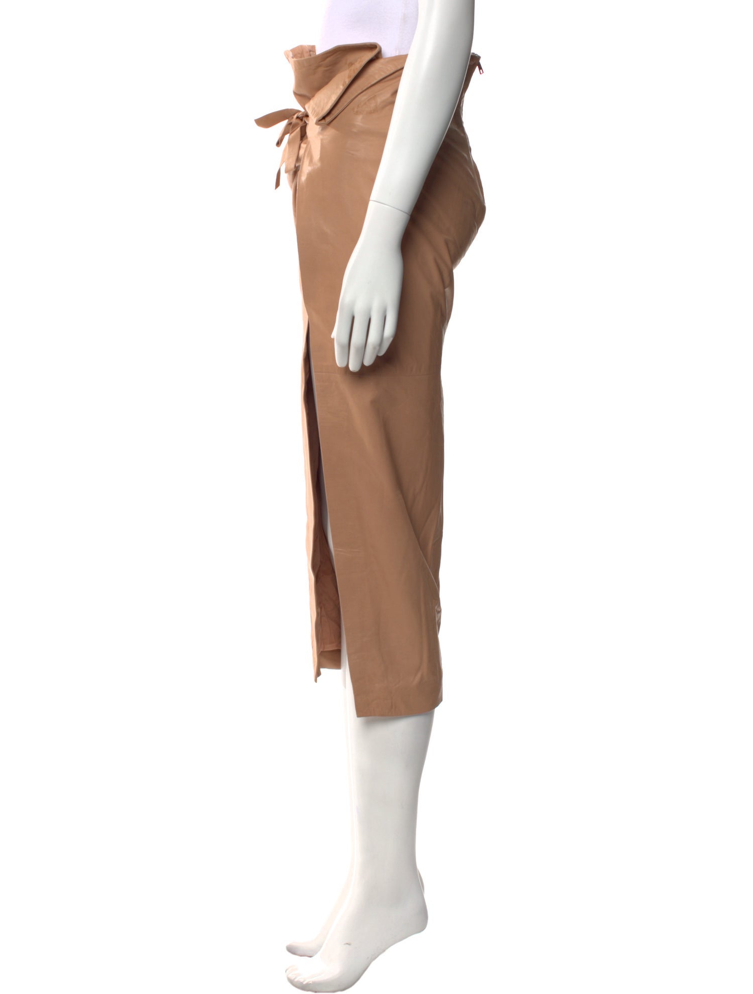 Tom Ford Lamb Leather Midi Length Skirt