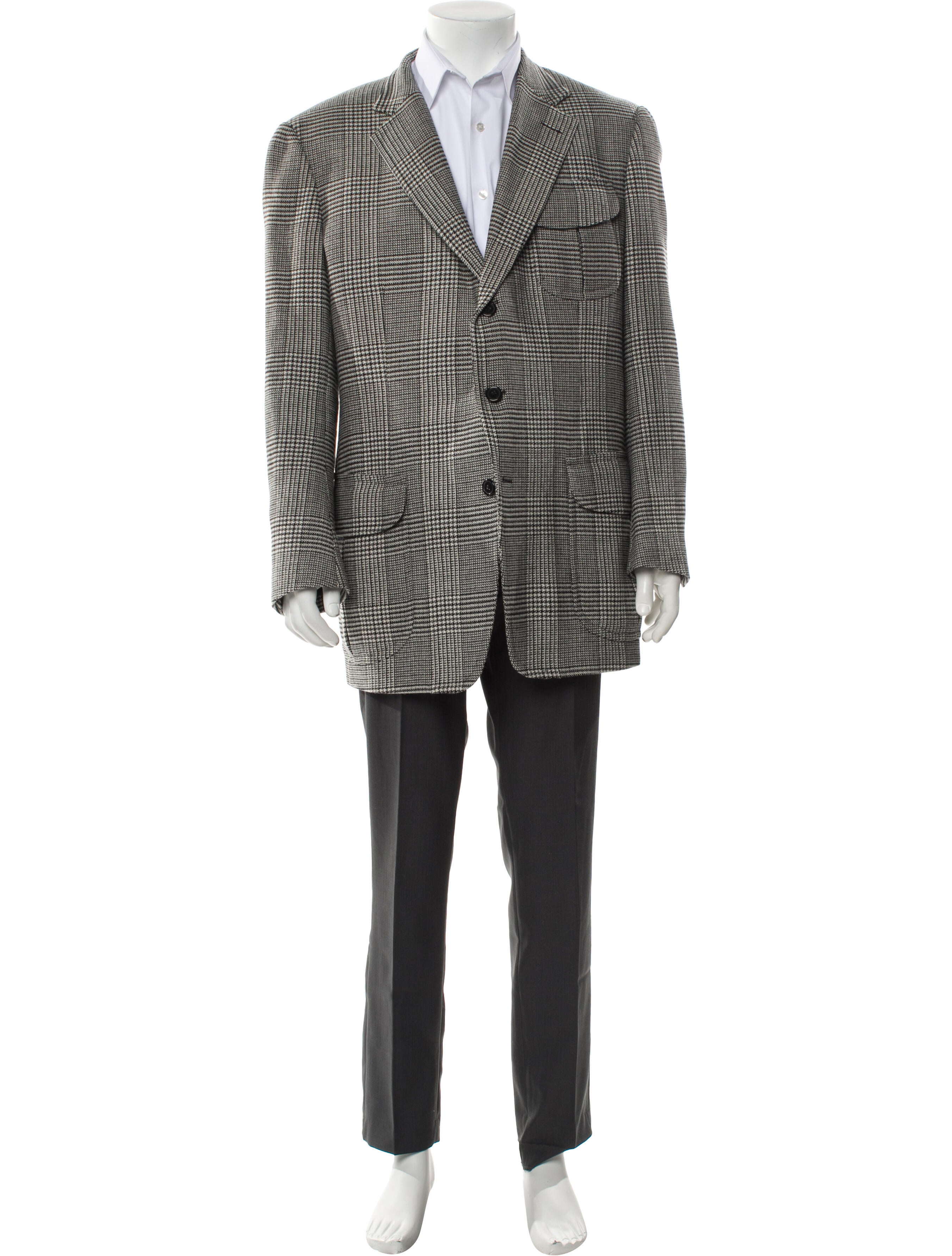 Tom Ford Wool Houndstooth Print Blazer