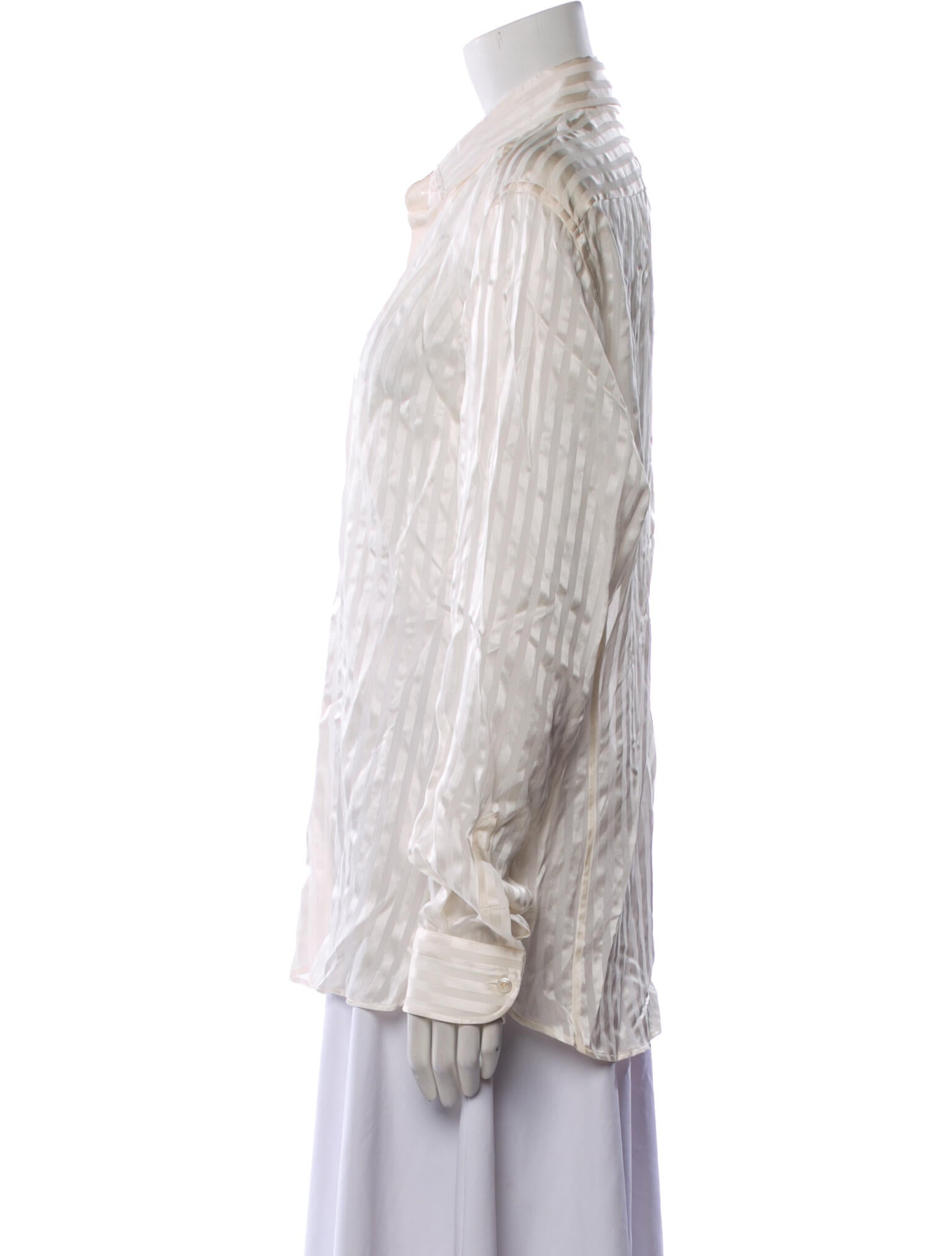 Tom Ford Silk Striped Button-Up Top