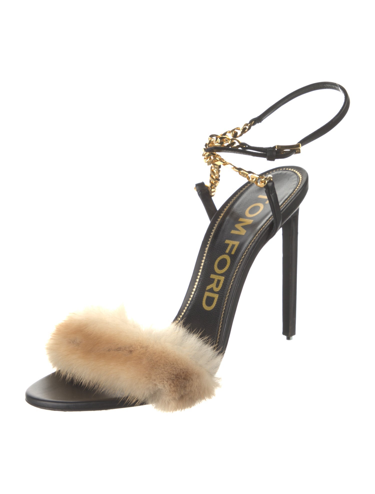 Tom Ford Leather Chain-Link Accents Sandals