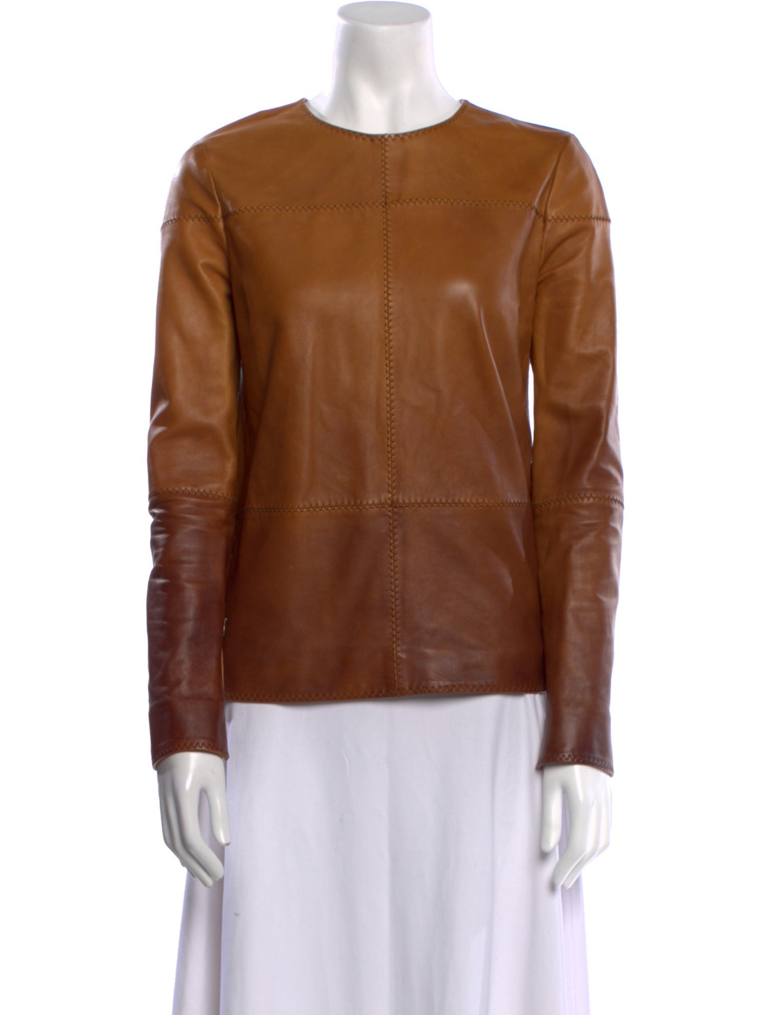 Tom Ford Leather Crew Neck Sweatshirt