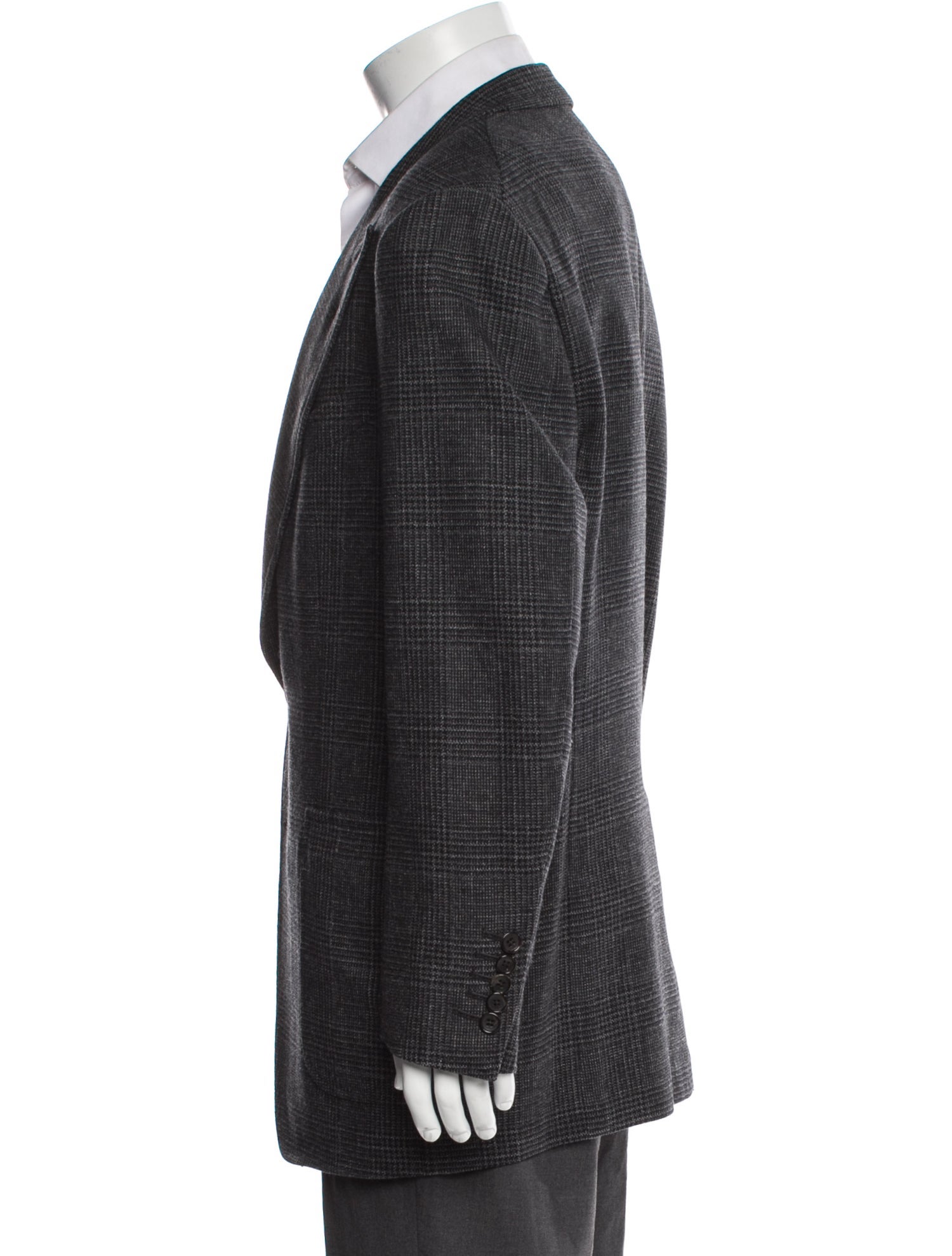 Tom Ford Wool Plaid Print Blazer