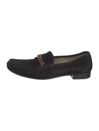 Tom Ford Suede Chain-Link Accents Loafers