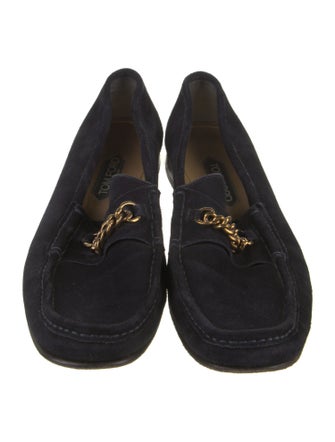 Tom Ford Suede Chain-Link Accents Loafers