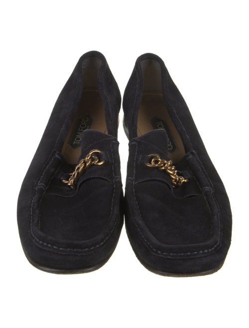 Tom Ford Suede Chain-Link Accents Loafers