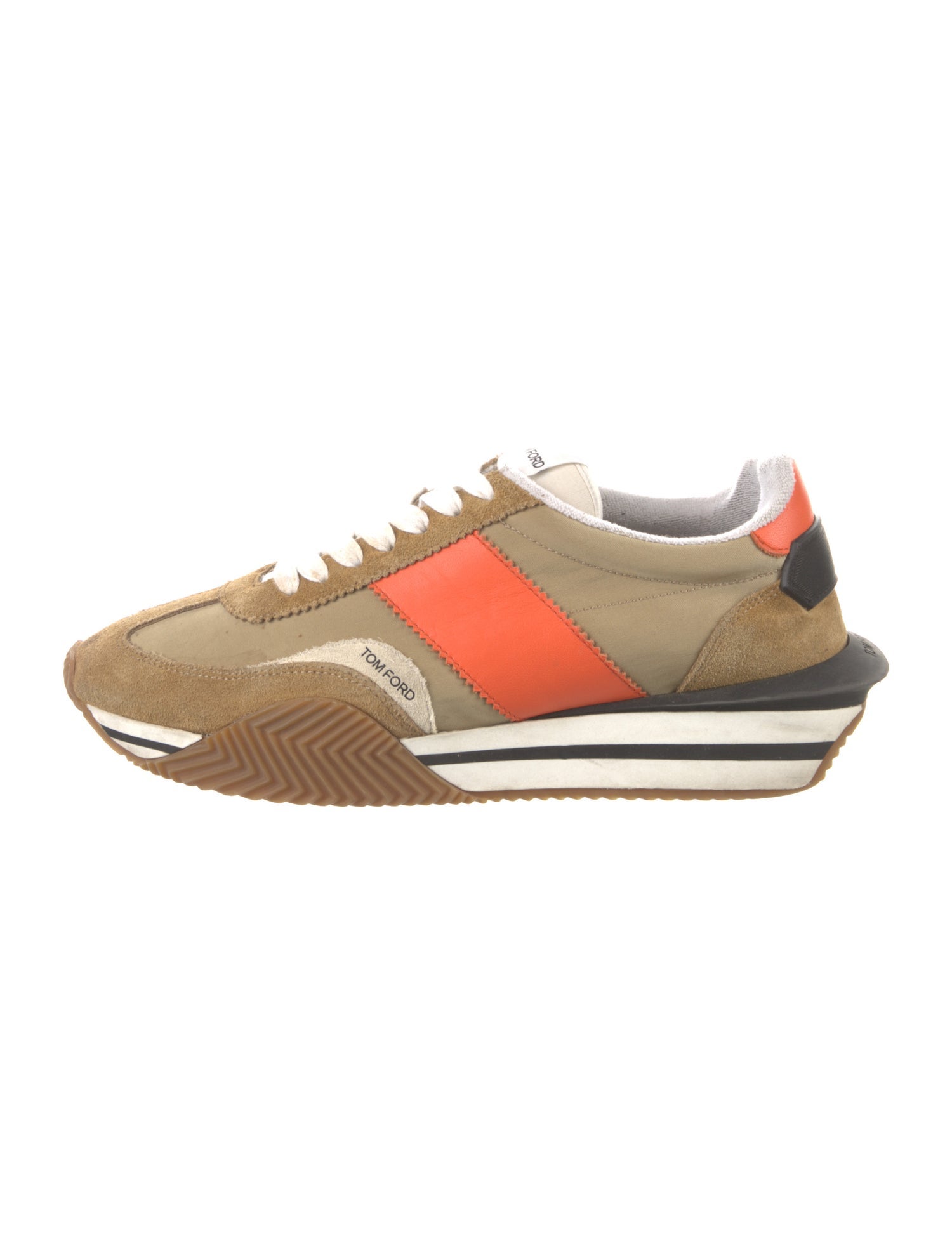 Tom Ford Suede Colorblock Pattern Sneakers