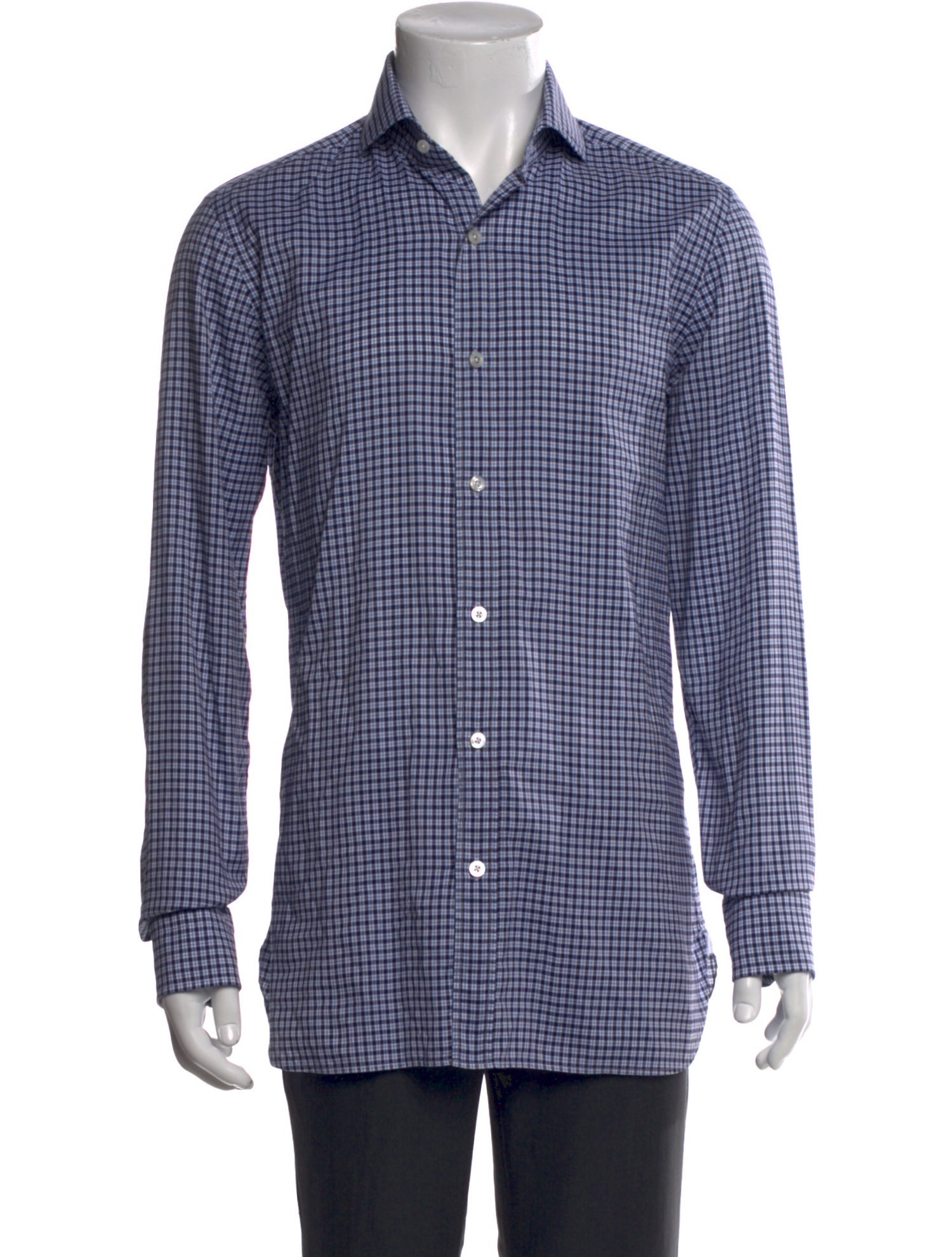 Tom Ford Plaid Print Long Sleeve Dress Shirt