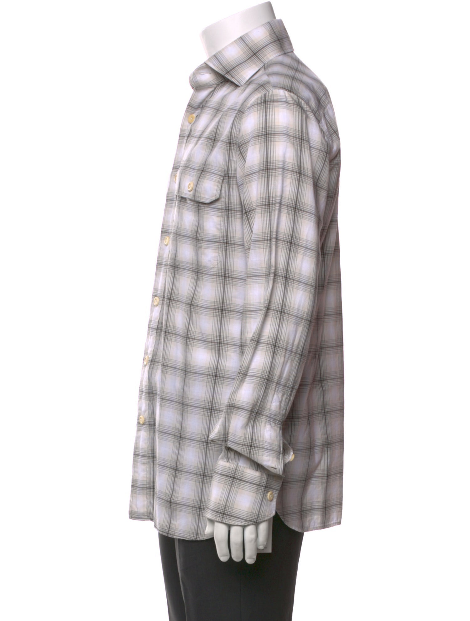 Tom Ford Plaid Print Long Sleeve Shirt