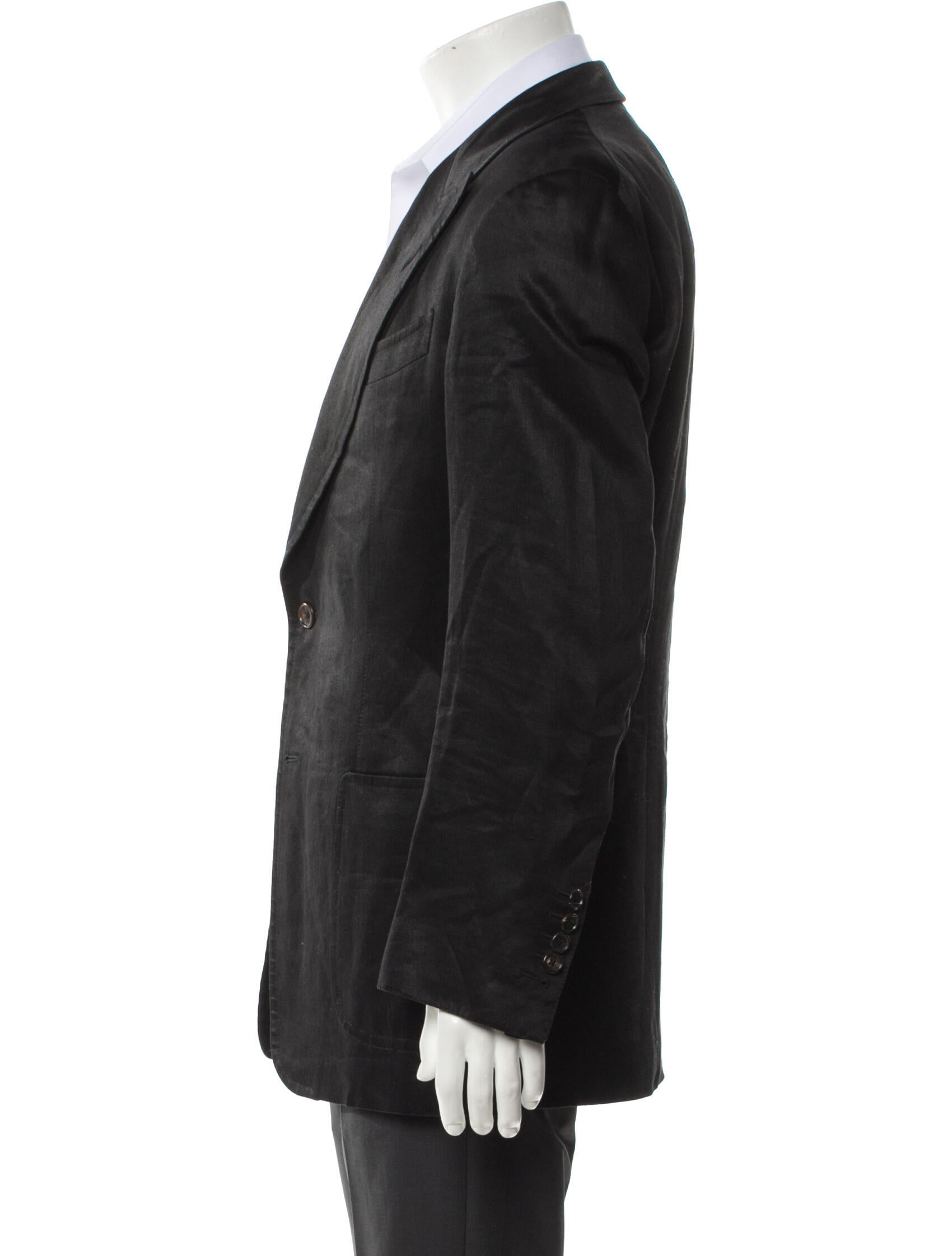 Tom Ford Linen Leather Trim Embellishment Sport Coat