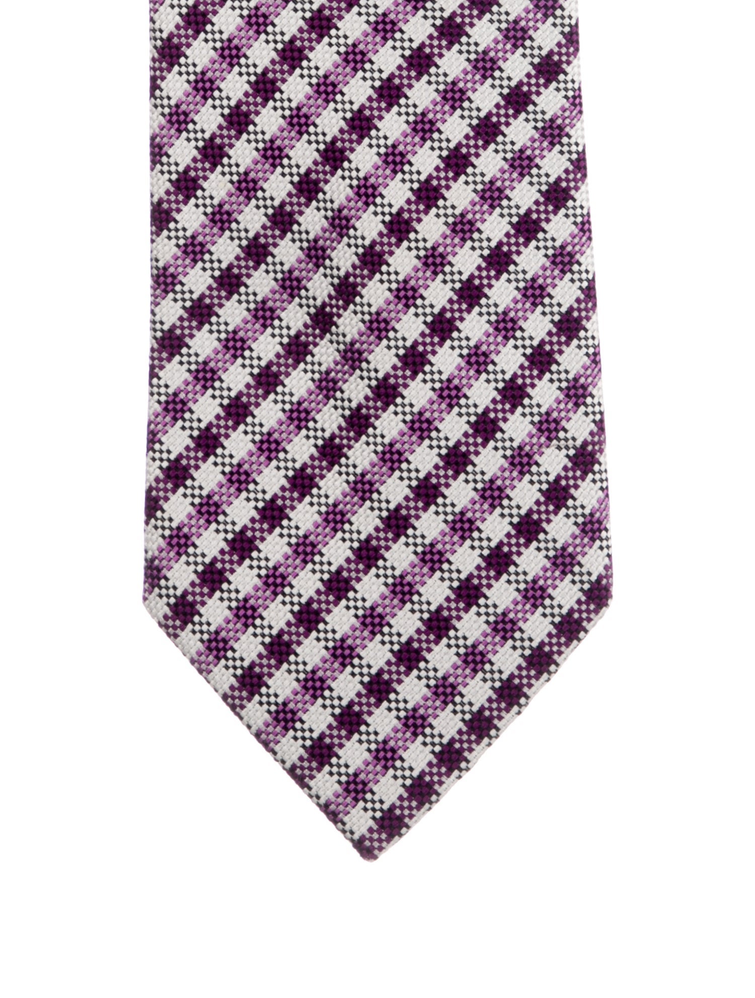 Tom Ford Gingham Print Silk Tie