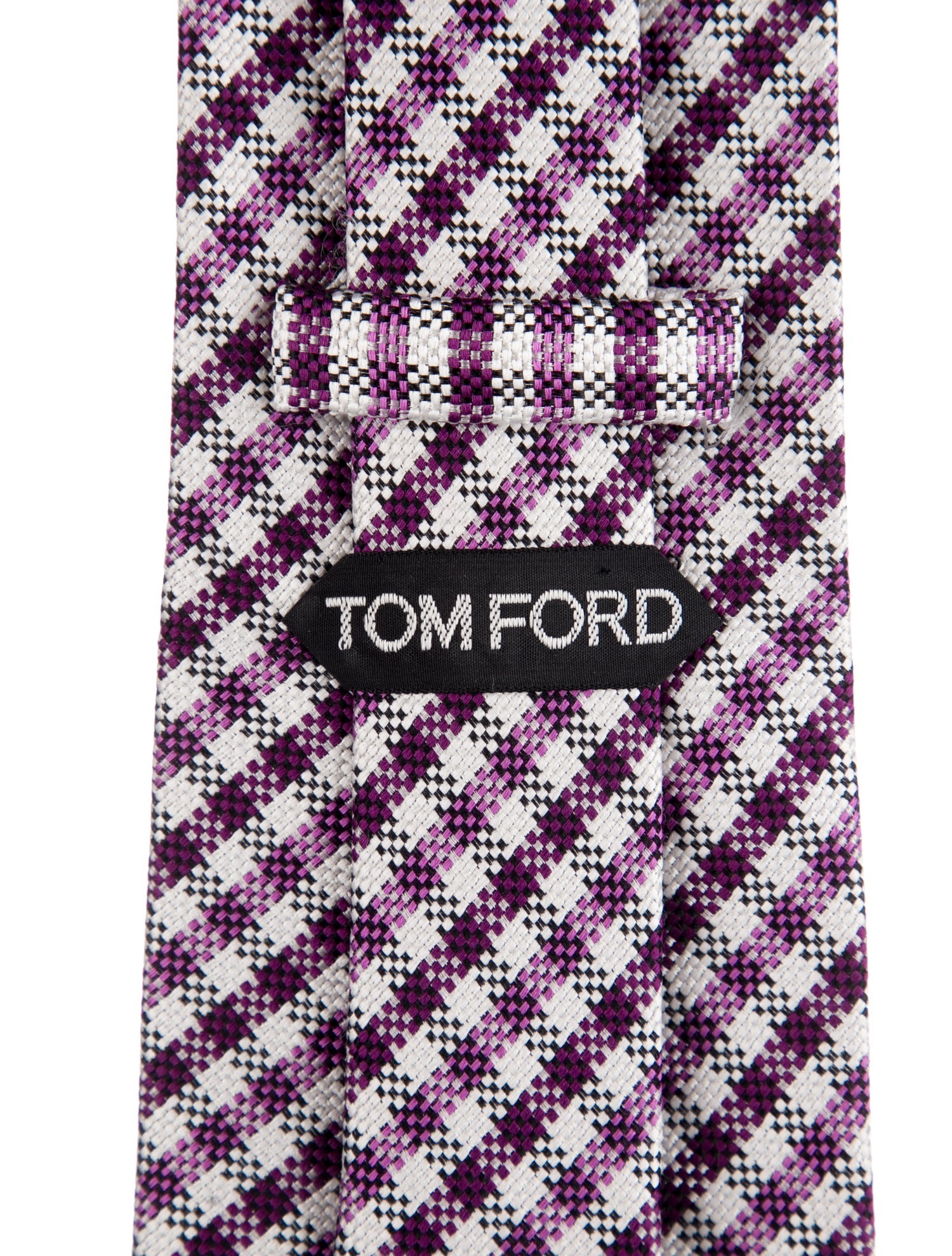 Tom Ford Gingham Print Silk Tie