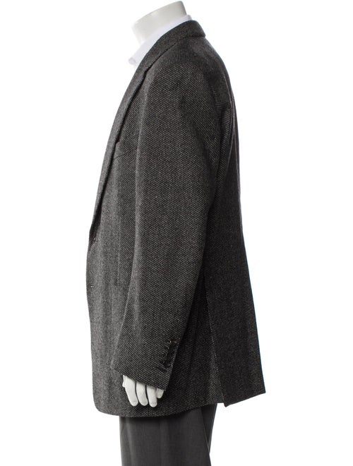 Tom Ford Tweed Pattern Leather Trim Embellishment Blazer